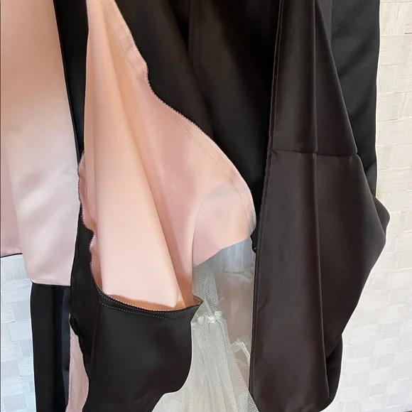 Jessica McClintock Black & Pink Formal Dress with Shawl Length 57” PTP 19”-20” - Picture 14 of 17